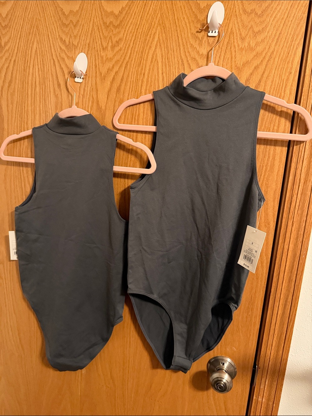 Sleeveless High Neck Bodysuit in Charcoal
